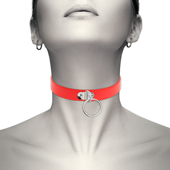 COLAR - COQUETTE HAND CRAFTED CHOKER FETISH - RED