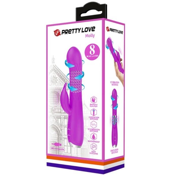 VIBRADOR GIRATÓRIO RECARREGÁVEL - MOLLY - PRETTYLOVE