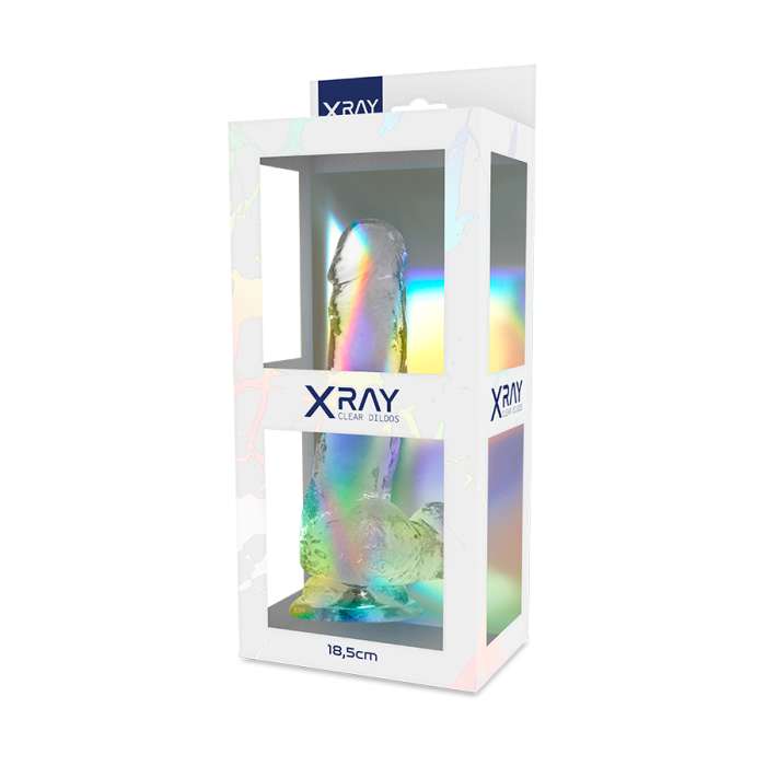 DILDO REALISTICO GELATINOSO - X RAY CLEAR 18,5 CM X 3,8 CM
