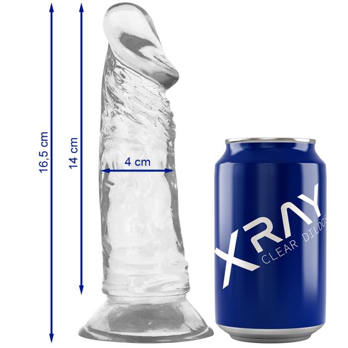 DILDO REALISTICO GELATINOSO - XRAY CLEAR COCK 16,5 CM X 4 CM