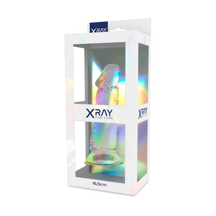 DILDO REALISTICO GELATINOSO - XRAY CLEAR COCK 16,5 CM X 4 CM