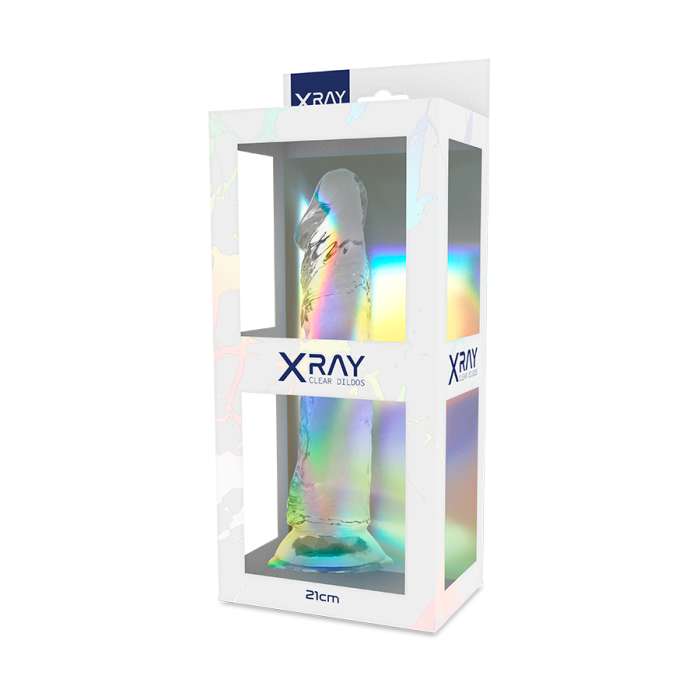 DILDO REALISTICO GELATINOSO - XRAY CLEAR COCK 21 CM X 4 CM
