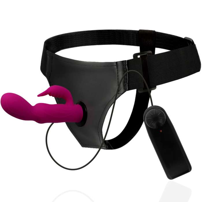 ARNÊS COM VIBRADOR DUPLA ESTIMULAÇÃO E CONTROLO REMOTO - HARNESS ATTRACTION 15CM