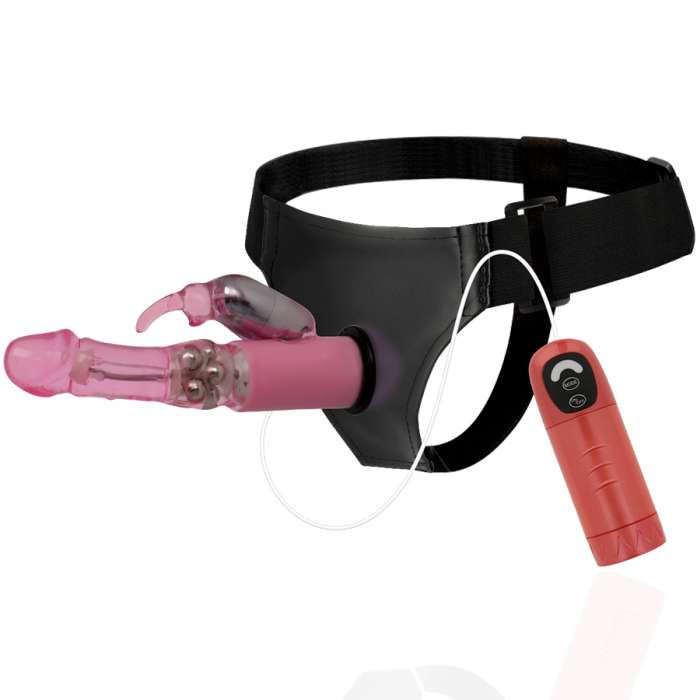 ARNÊS COM VIBRADOR DUPLA ESTIMULAÇÃO E CONTROLO REMOTO - HARNESS ATTRACTION