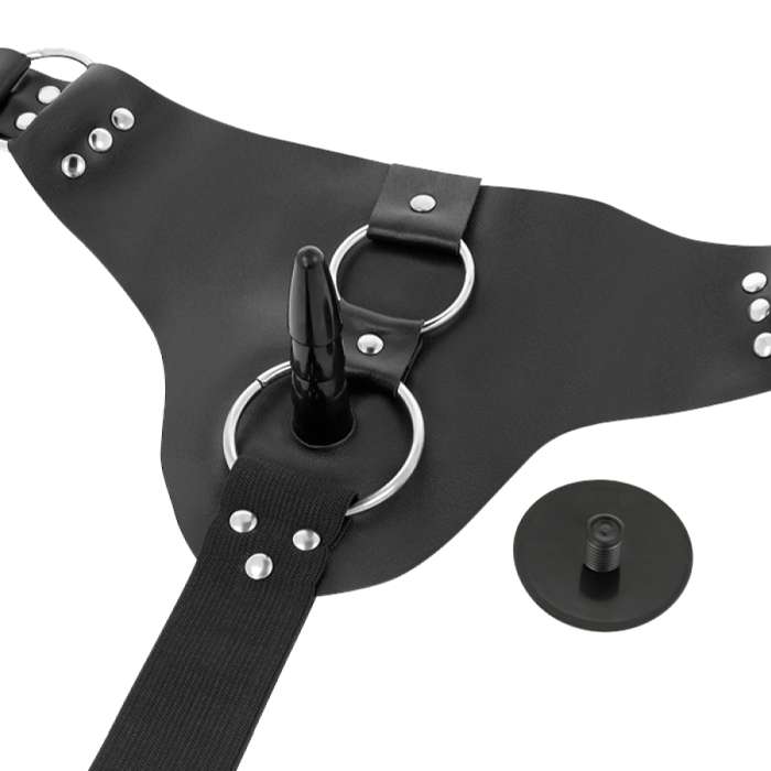 ARNÊS COM DOIS DILDOS - HARNESS ATTRACTION 19.8CM E 15CM