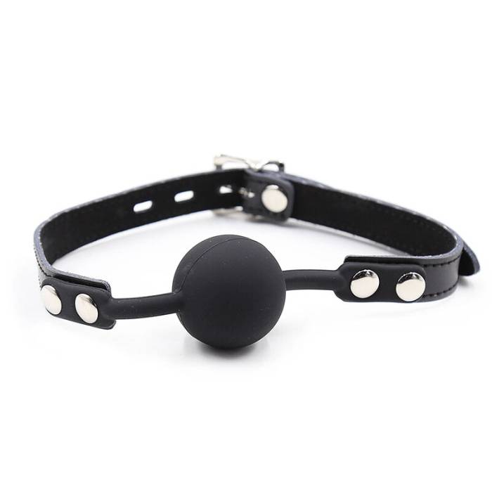 MORDAÇA BOLA DE SILICONE OHMAMA FETICHE COM CINTO DE COURO