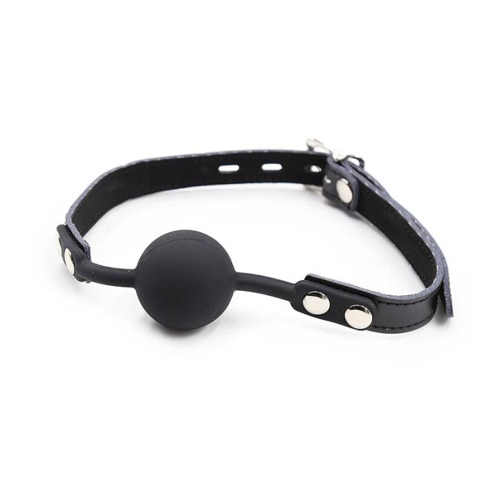 MORDAÇA BOLA DE SILICONE OHMAMA FETICHE COM CINTO DE COURO