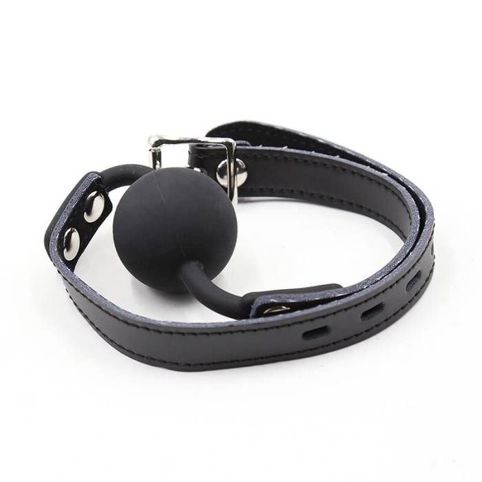 MORDAÇA BOLA DE SILICONE OHMAMA FETICHE COM CINTO DE COURO
