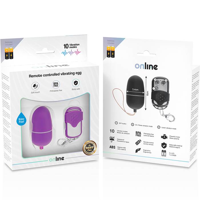 OVO VIBRANTE DE CONTROLE REMOTO ONLINE M - ROXO