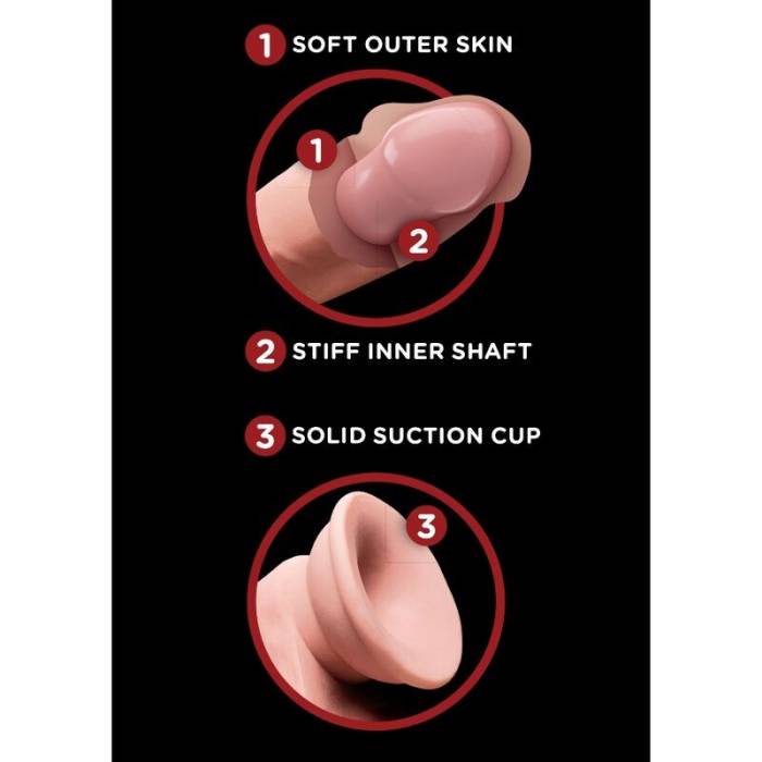 DILDO REALISTICO COM VENTOSA - KING COCK PLUS 3D