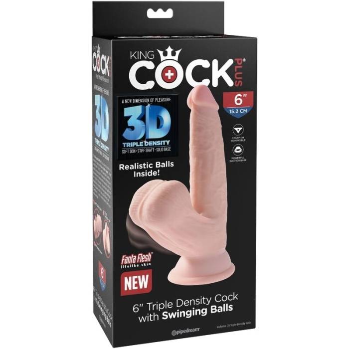 DILDO REALISTICO COM VENTOSA - KING COCK PLUS 3D