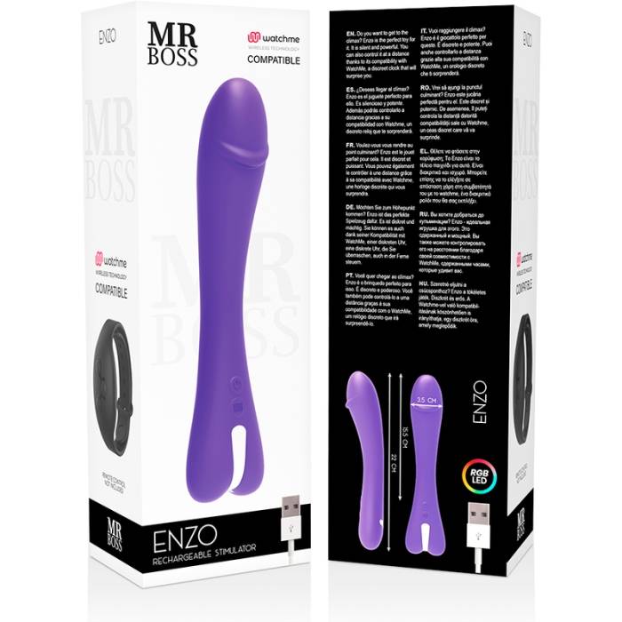MR BOSS - ENZO VIBRADOR COMPATIVEL COM WATCHME WIRELESS TECHNOLOGY