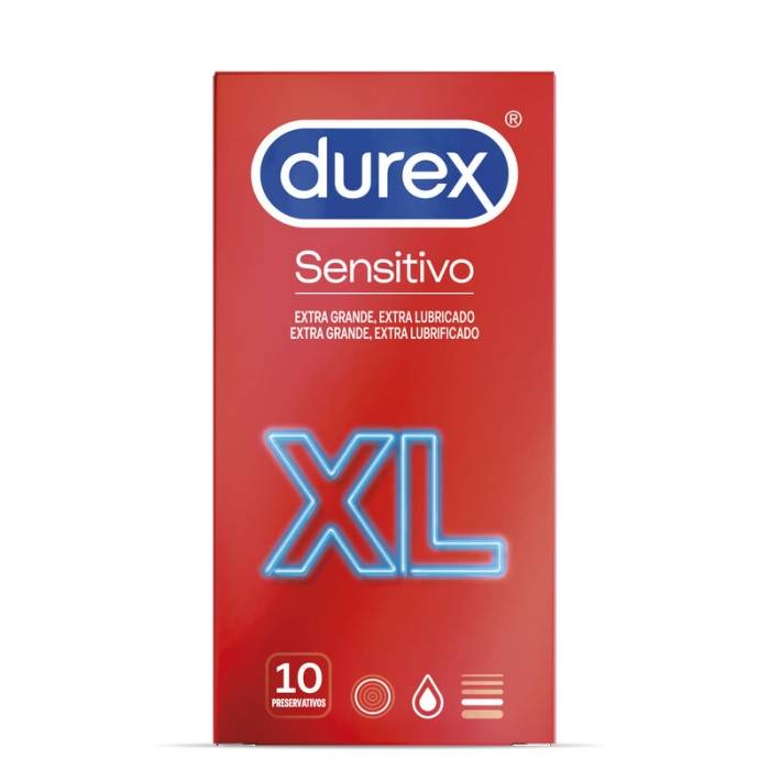 PRESERVATIVOS - DUREX SENSITIVE XL 10 UNIDADES