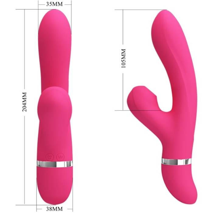 VIBRADOR COM SUGADOR DE CLITORIS - PRETTYLOVE