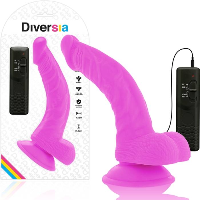 VIBRADOR COM CONTROLE REMOTO - DIVERSIA 21.5 CM