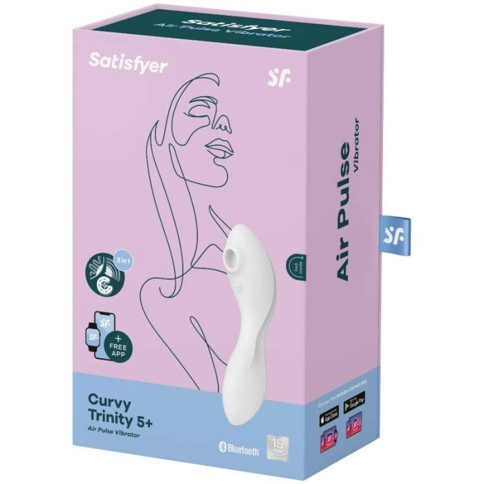ESTIMULADOR E VIBRADOR DE PULSO DE AR CURVY TRINITY 5 SATISFYER - BRANCO