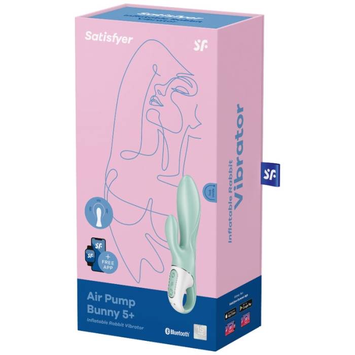 SATISFYER AIR PUMP BUNNY 5+ VIBRADOR COELHO INFLÁVEL - VERDE