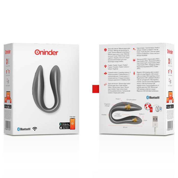 ONINDER G-SPOT & CLITORAL STIMULATOR BLACK - FREE APP
