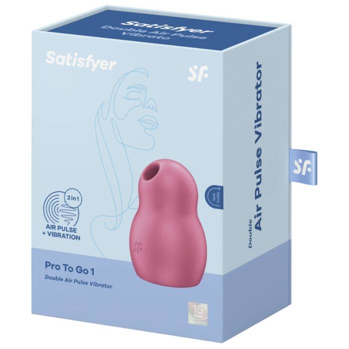 SATISFYER PRO TO GO 1 ESTIMULADOR DE PULSO DE AR DUPLO E VIBRADOR - VERMELHO