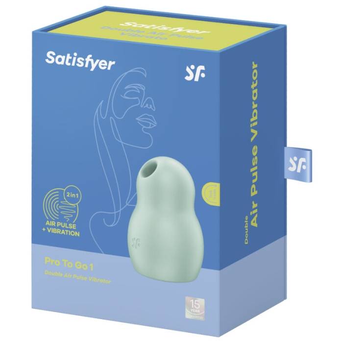 SATISFYER PRO TO GO 1 ESTIMULADOR DE PULSO DE AR DUPLO E VIBRADOR - VERDE