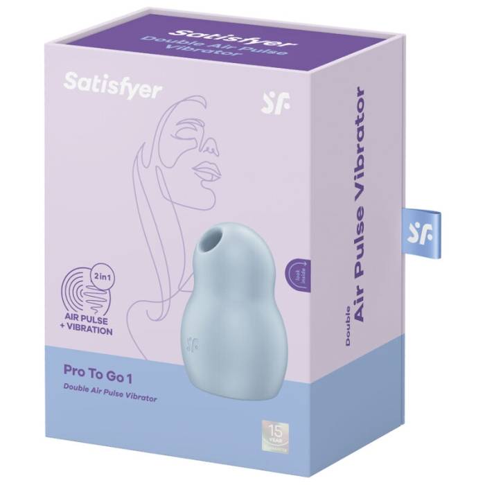 SATISFYER PRO TO GO 1 ESTIMULADOR DE PULSO DE AR DUPLO E VIBRADOR - AZUL