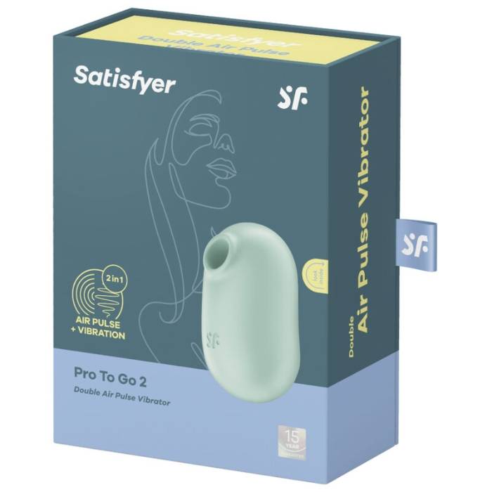 SATISFYER PRO TO GO 2 ESTIMULADOR DE PULSO DE AR DUPLO E VIBRADOR - BEGE