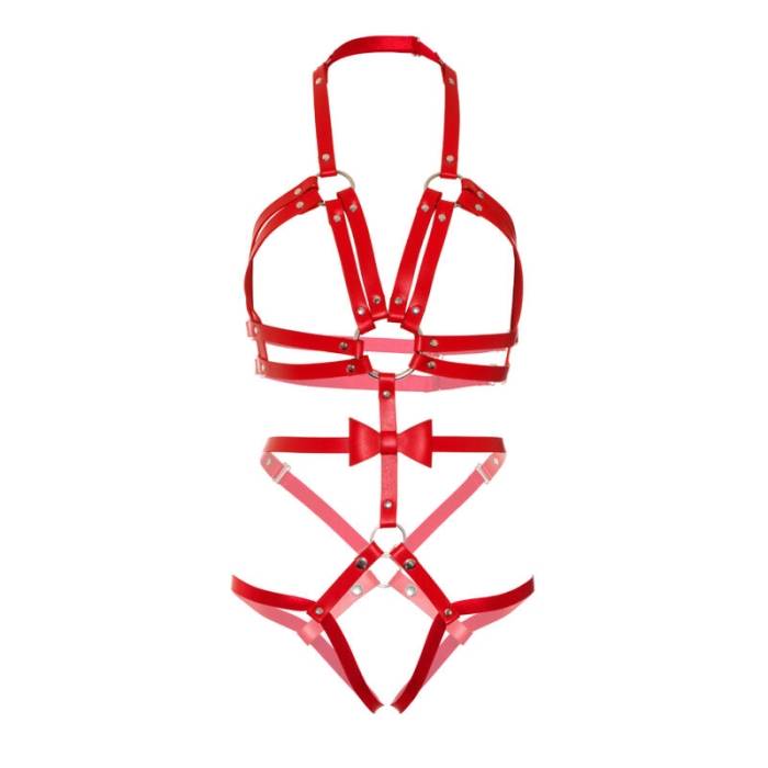 LEG AVENUE KINK ARNÊS DE O-RING TAMANHOS TAMANHO S - VERMELHO