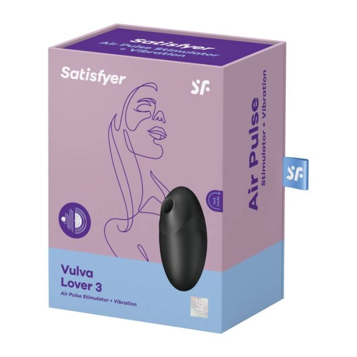 SATISFYER VULVA LOVER 3 AIR PULSE ESTIMULADOR E VIBRADOR - PRETO