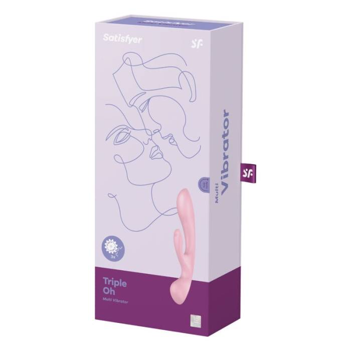VIBRAÇÃO HÍBRIDA SATISFYER TRIPLE OH - ROSA