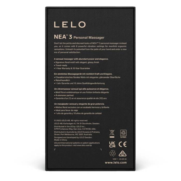 LELO NEA 3 PESSOAL MASSAGER - PITCH BLACK