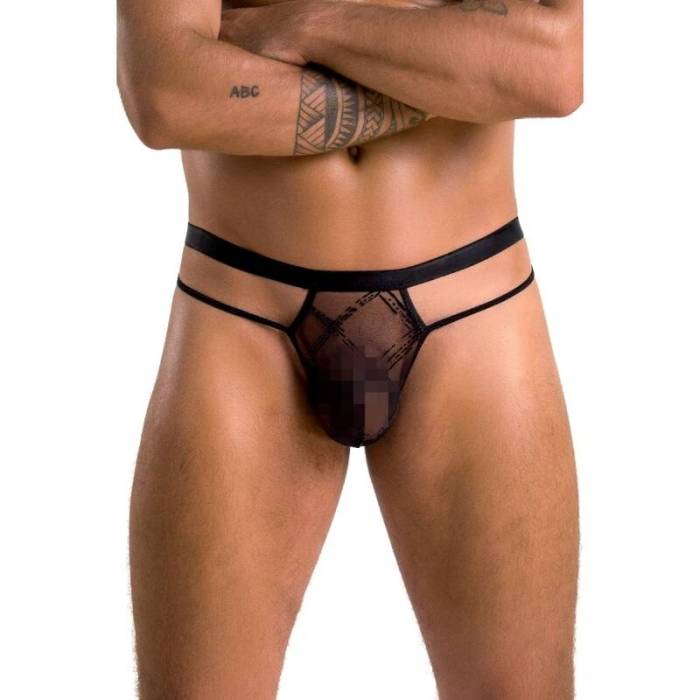 PASSION 029 THONG COLLIN PRETO L/XL