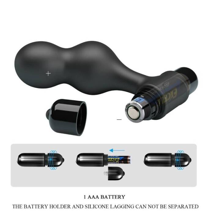 MR PLAY - PLUG ANAL VIBRANTE DE SILICONE PRETO