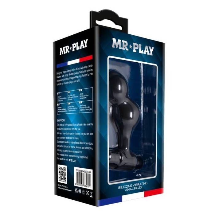 MR PLAY - PLUG ANAL VIBRANTE DE SILICONE PRETO