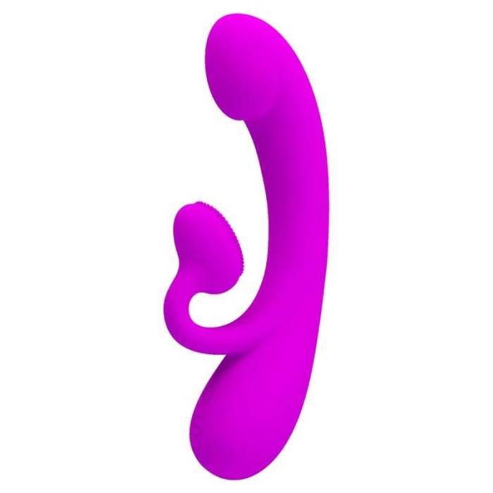 PRETTY LOVE - SINCERE SILICONE VIBRATOR AND STIMULATOR PURPLE