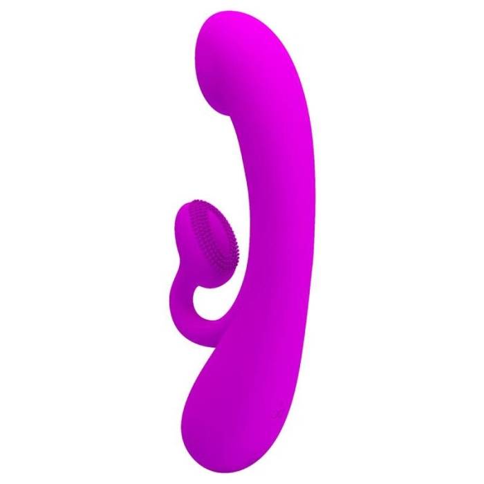 PRETTY LOVE - SINCERE SILICONE VIBRATOR AND STIMULATOR PURPLE