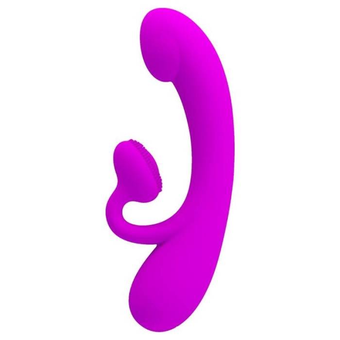 PRETTY LOVE - SINCERE SILICONE VIBRATOR AND STIMULATOR PURPLE