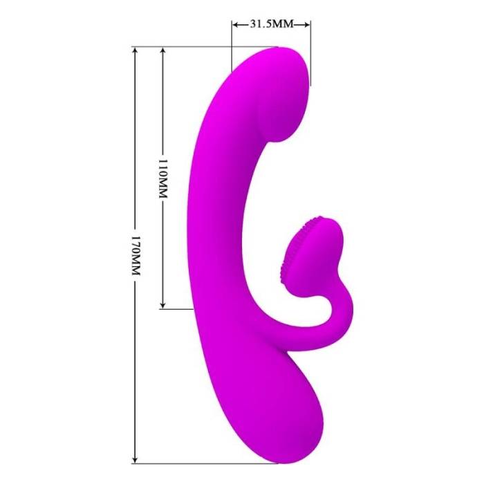 PRETTY LOVE - SINCERE SILICONE VIBRATOR AND STIMULATOR PURPLE