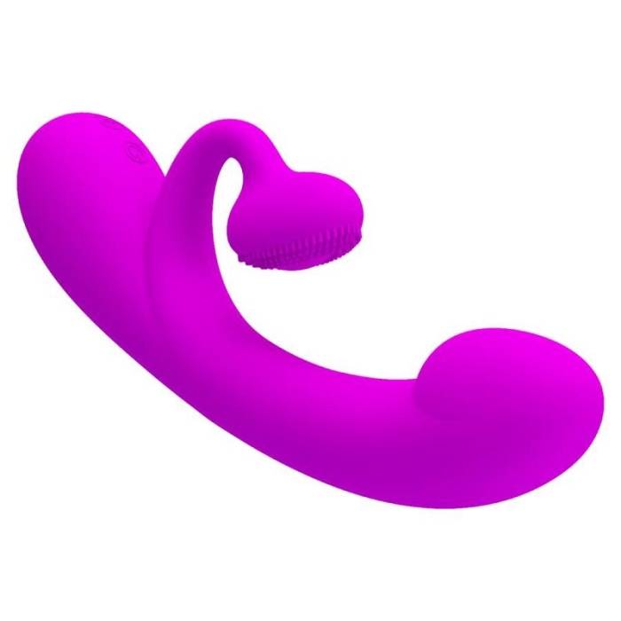 PRETTY LOVE - SINCERE SILICONE VIBRATOR AND STIMULATOR PURPLE