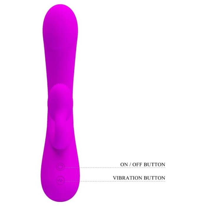 PRETTY LOVE - SINCERE SILICONE VIBRATOR AND STIMULATOR PURPLE