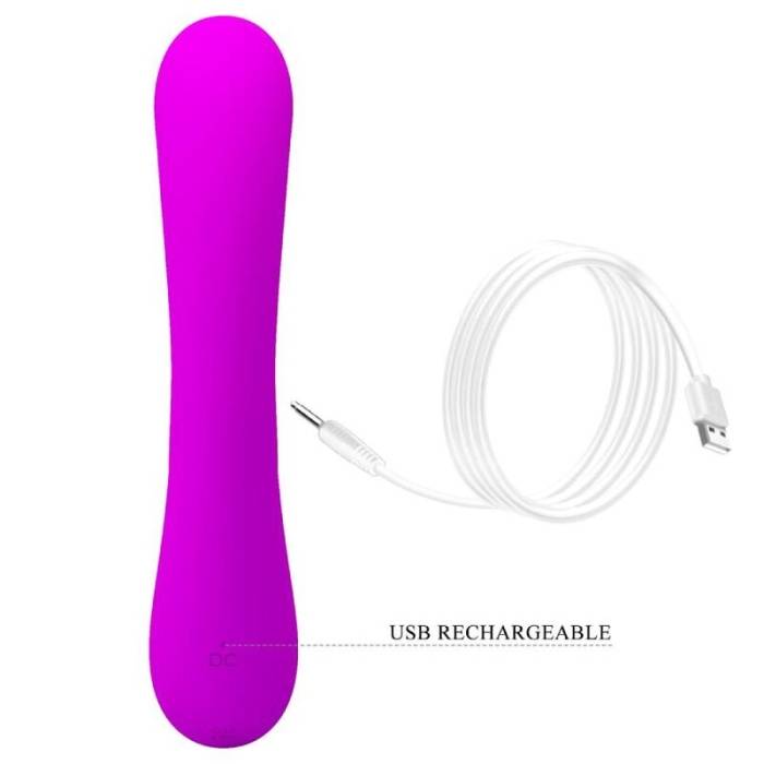 PRETTY LOVE - SINCERE SILICONE VIBRATOR AND STIMULATOR PURPLE
