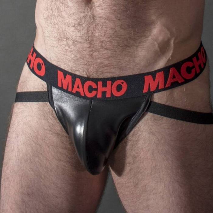 MACHO - MX25RC JOCK VERMELHO COURO M
