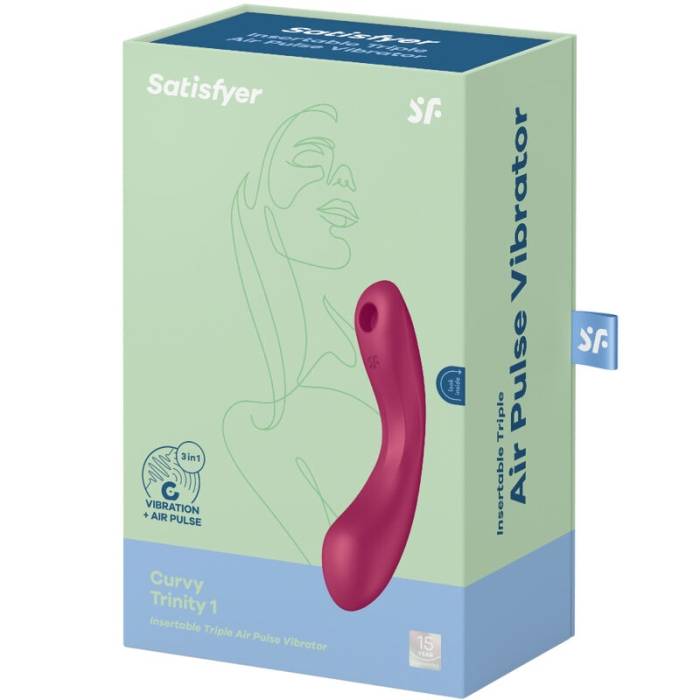 SATISFYER - CURVA TRINITY 1 AIR PULSE VIBRAÇÃO VERMELHO