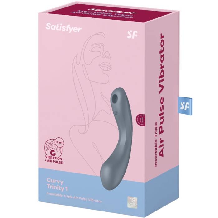SATISFYER - CURVA TRINITY 1 AIR PULSE VIBRAÇÃO CINZA