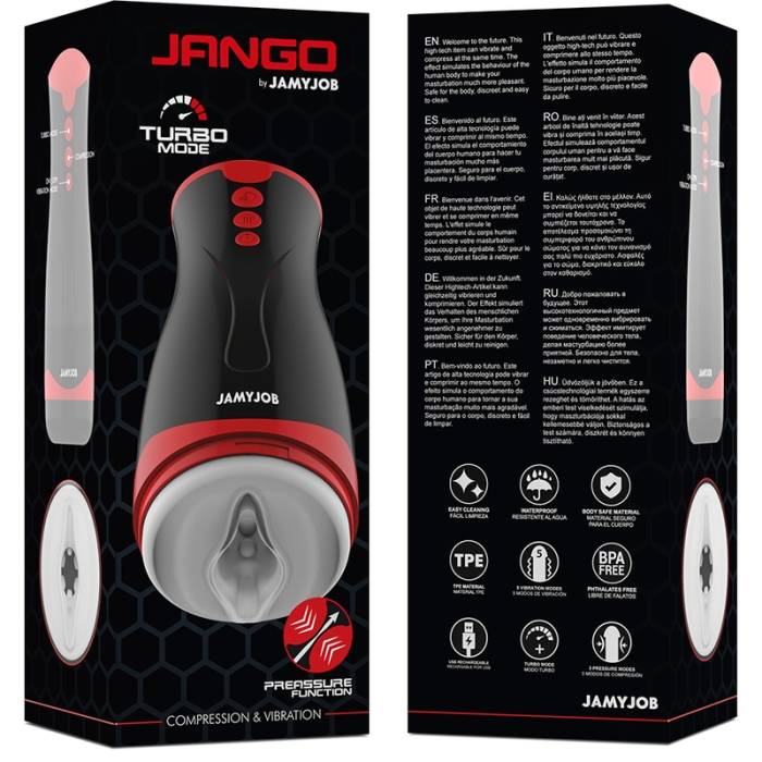 JAMYJOB - JANGO MASTURBADOR DE COMPRESSÃO E VIBRAÇÃO