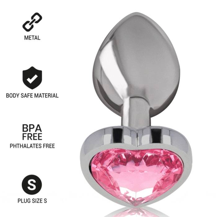 INTENSE - PLUG ANAL DE METAL DE ALUMÍNIO CORAÇÃO N ROSA TAMANHO S