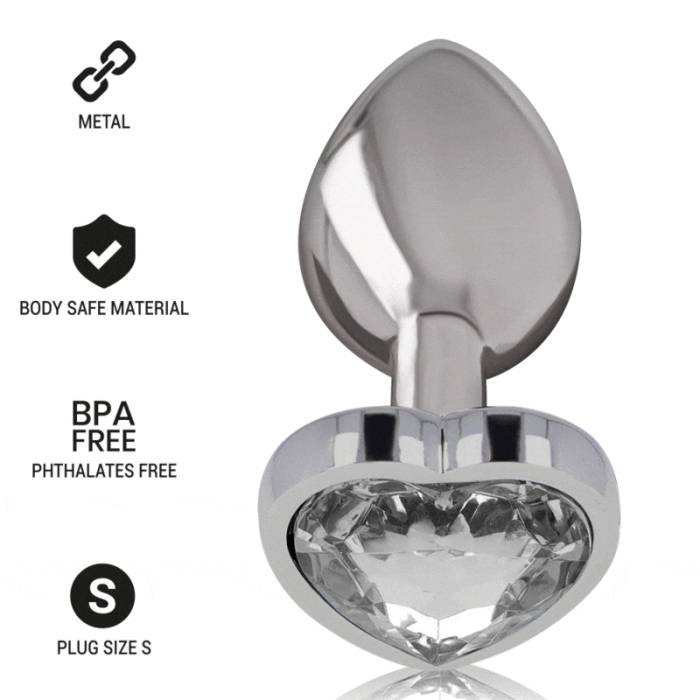 INTENSO - BRANCO CORAÇÃO DE ALUMÍNIO METAL ANAL PLUG TAMANHO S