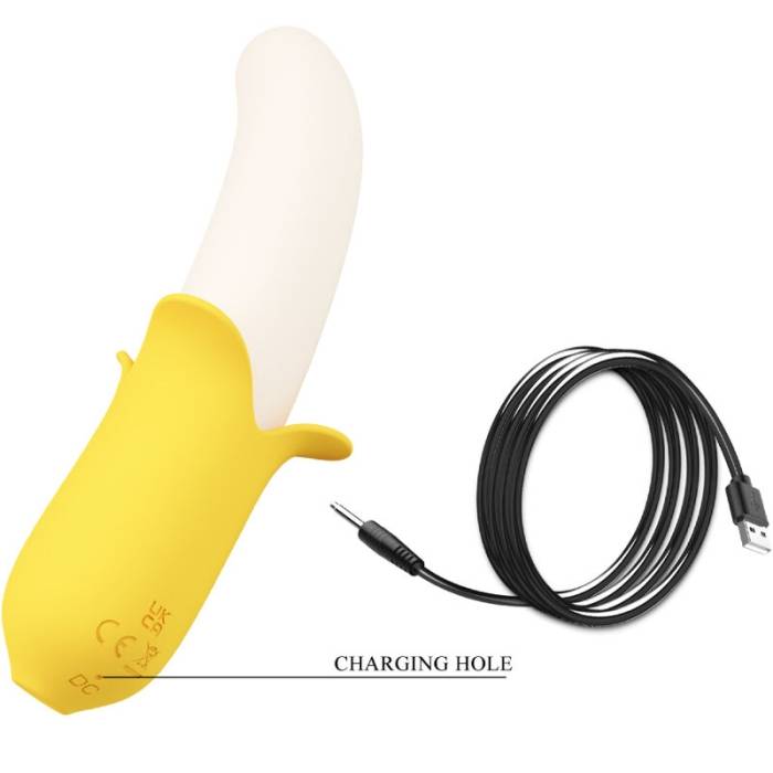 BONITO AMOR - BANANA GEEK SUPER POWER 7 CONFIGURAÇÕES DE VIBRAÇÃO PARA CIMA E PARA BAIXO SILICONE PRETO