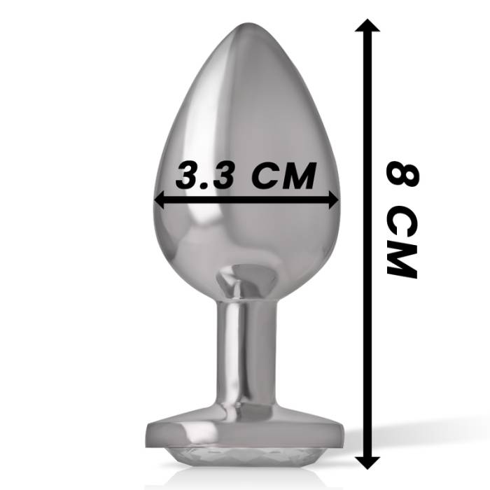 INTENSO - CORAÇÃO BRANCO DE ALUMÍNIO METAL PLUGUE ANAL TAMANHO M