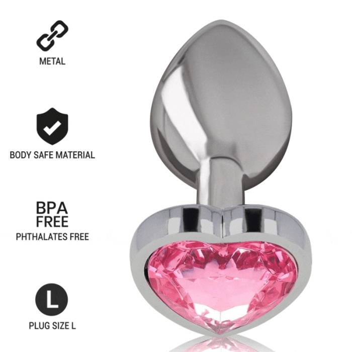 INTENSO - CORAÇÃO ROSA DE ALUMÍNIO METAL PLUGUE ANAL TAMANHO L