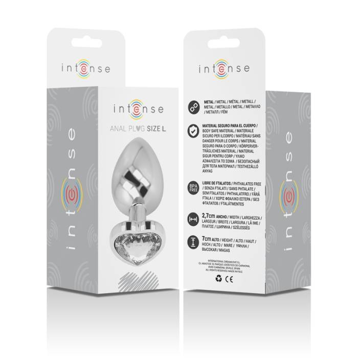 INTENSO - BRANCO CORAÇÃO DE ALUMÍNIO METAL PLUGUE ANAL TAMANHO G